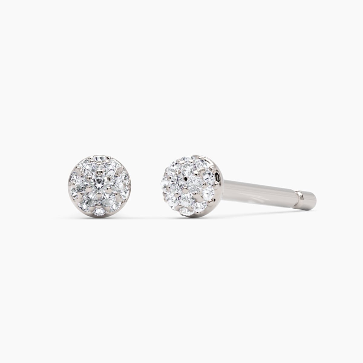 Pavé Diamond Stud Earrings - Narcissus