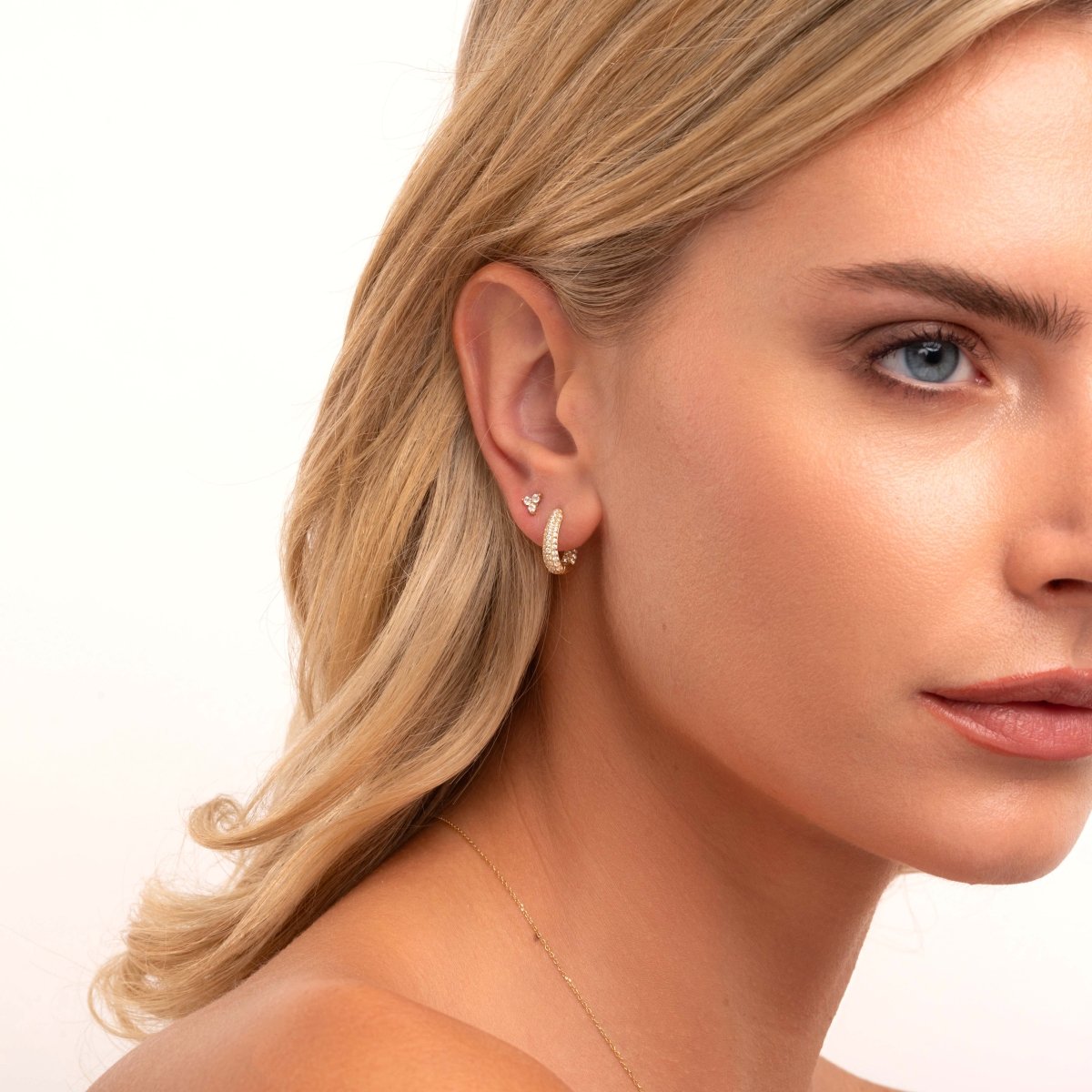 Pavé Diamond Teardrop Hoop Earrings - Narcissus