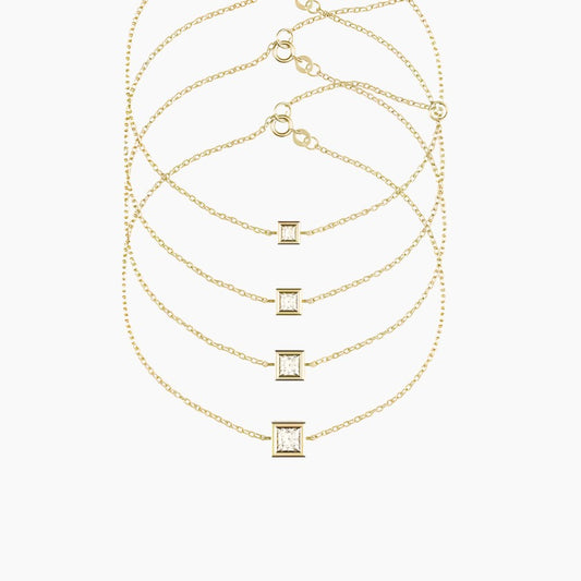 Princess Cut Bezel Diamond Bracelet