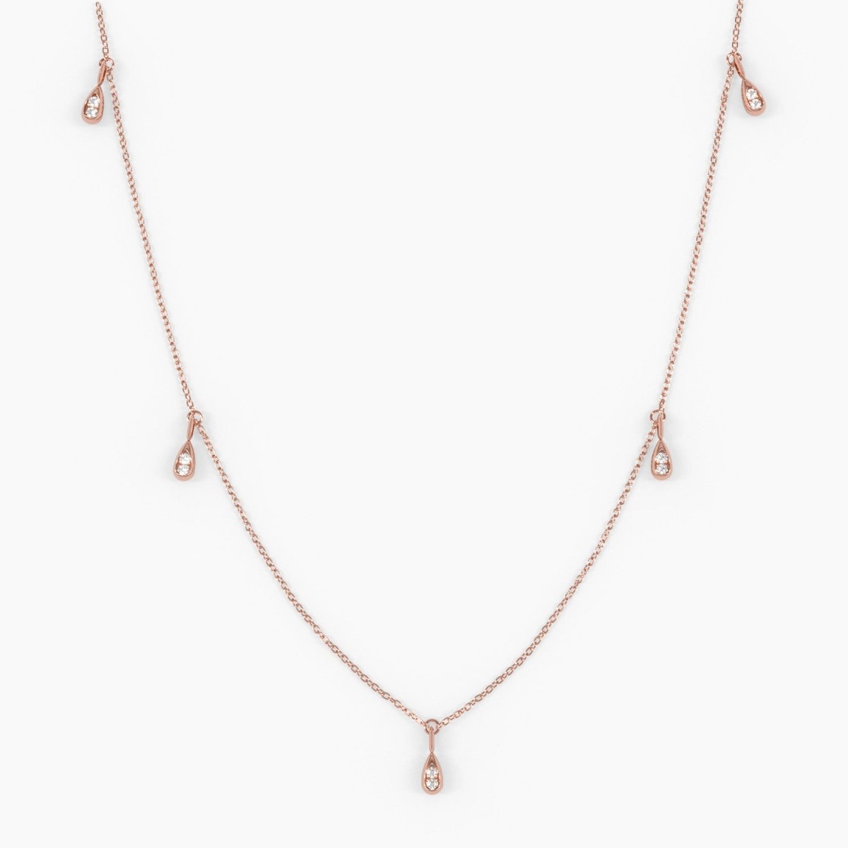 Diamond Droplet Station Necklace - Narcissus