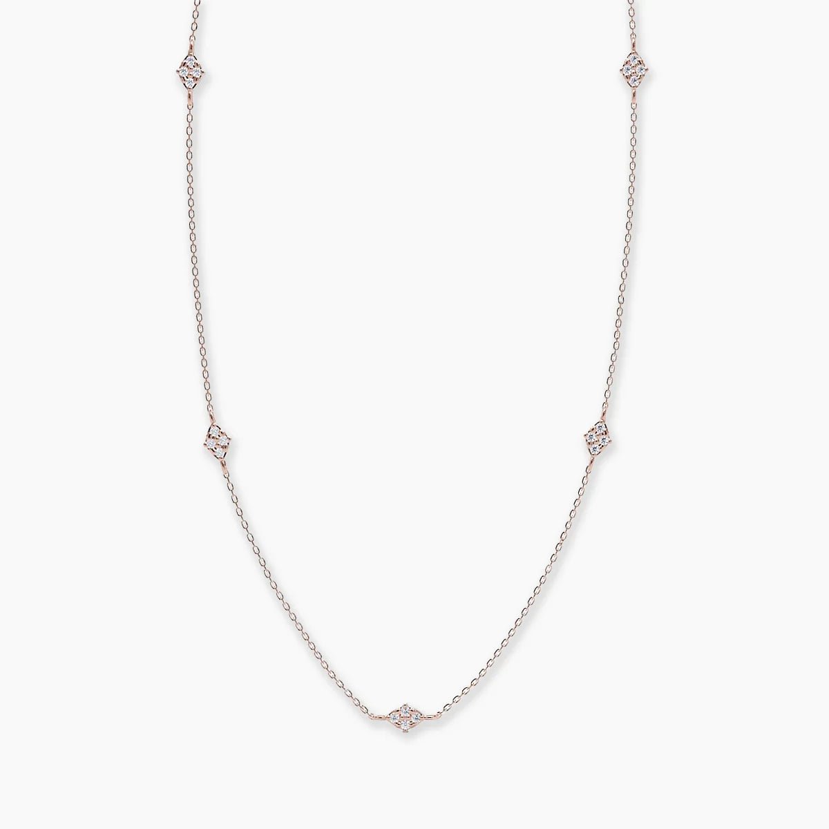 Two - Sided Diamond Station Necklace - Narcissus