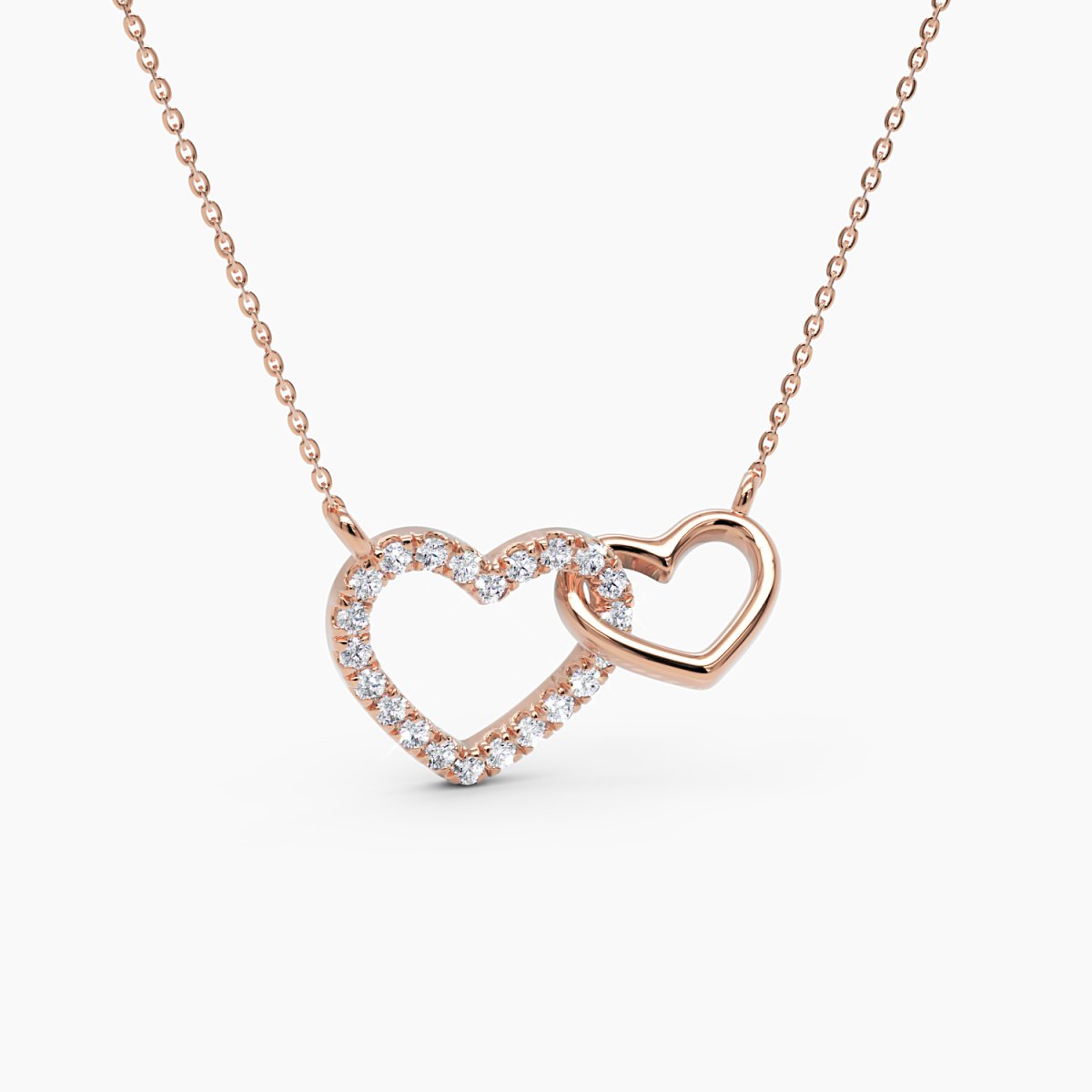 Interlocking Diamond Heart Necklace - Narcissus