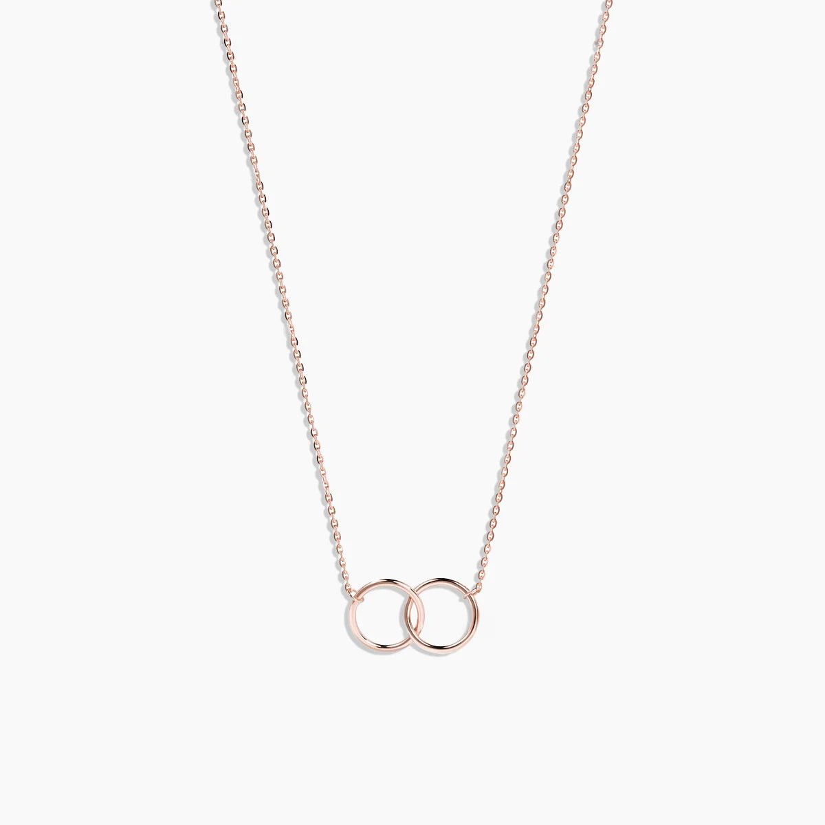 Interlinked Gold Circles Necklace in Rose Gold - Narcissus