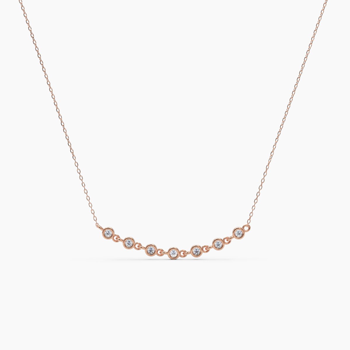 Multi Diamond Bezel Necklace - Narcissus