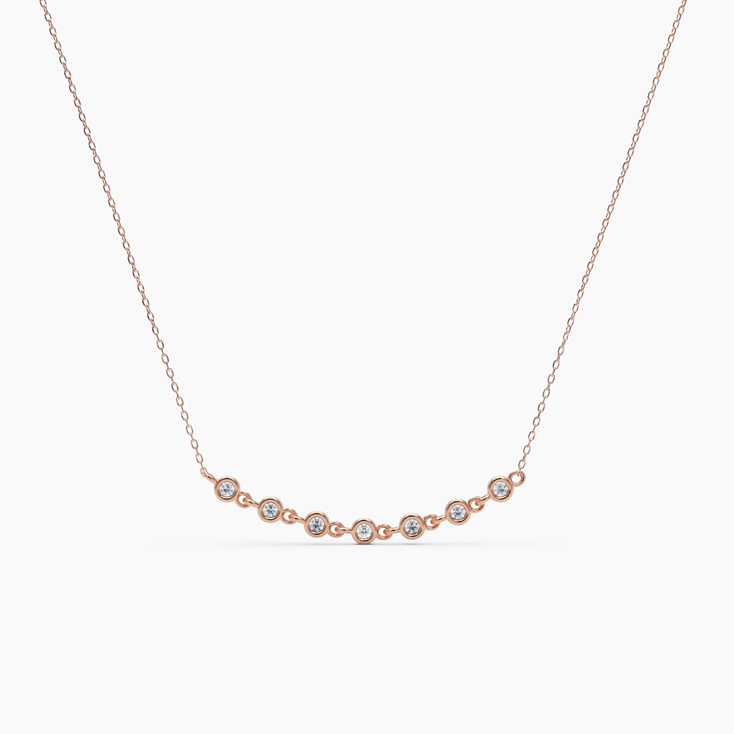 Multi Diamond Bezel Necklace