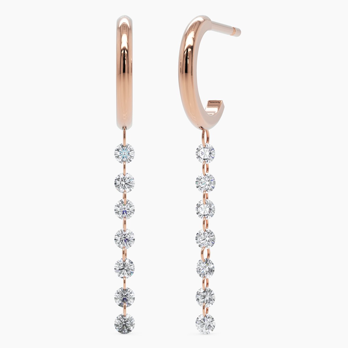 Nude Diamond Drop Earrings - Narcissus