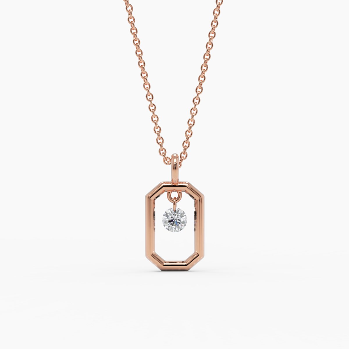 Dainty Pendant with Drilled Diamond - Narcissus