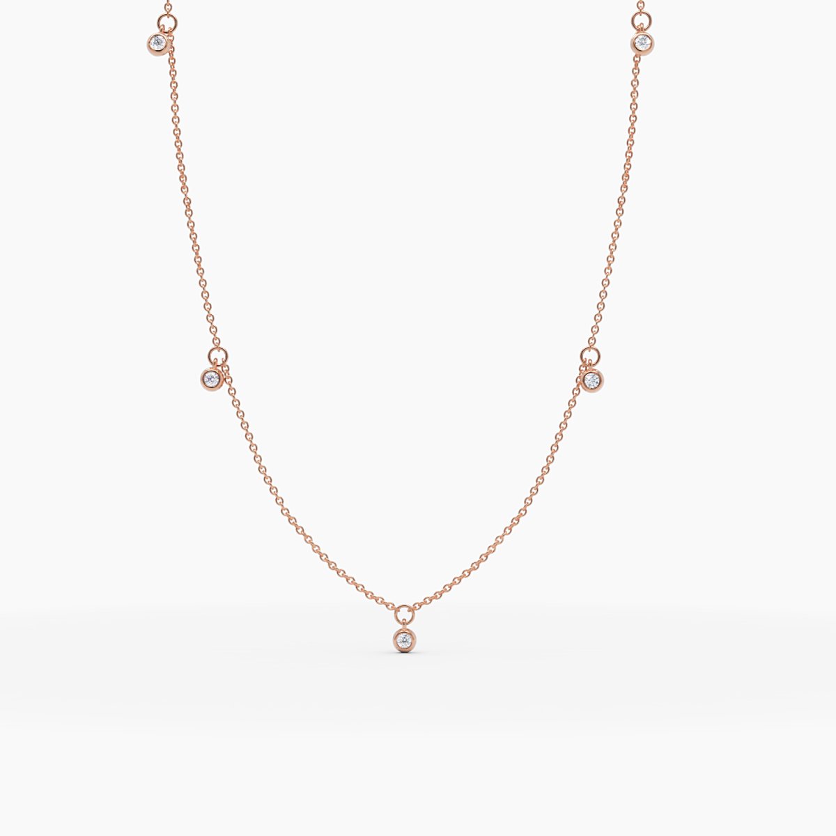 Diamond Bezel Station Necklace - Narcissus