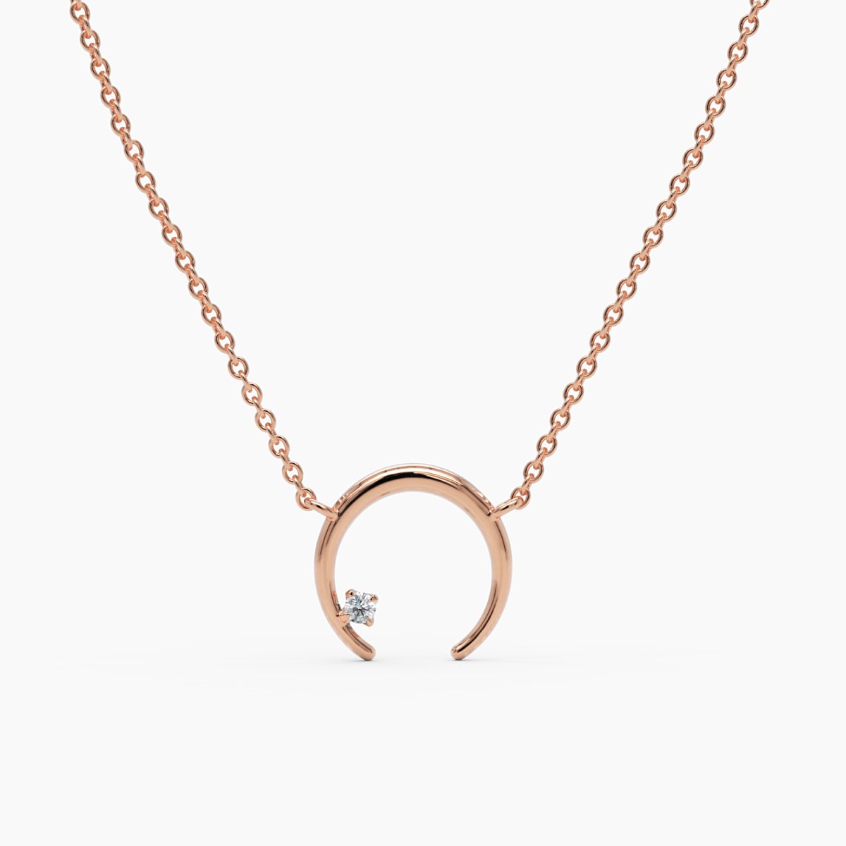 Crescent Moon Diamond Necklace - Narcissus