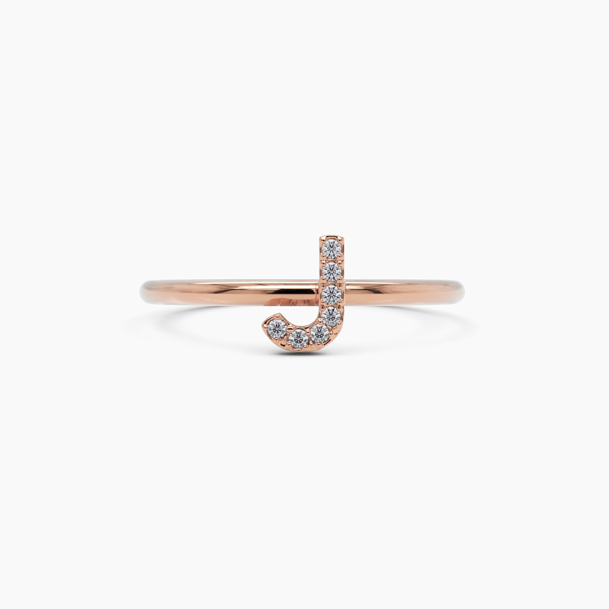 Diamond Initial J Ring - Narcissus