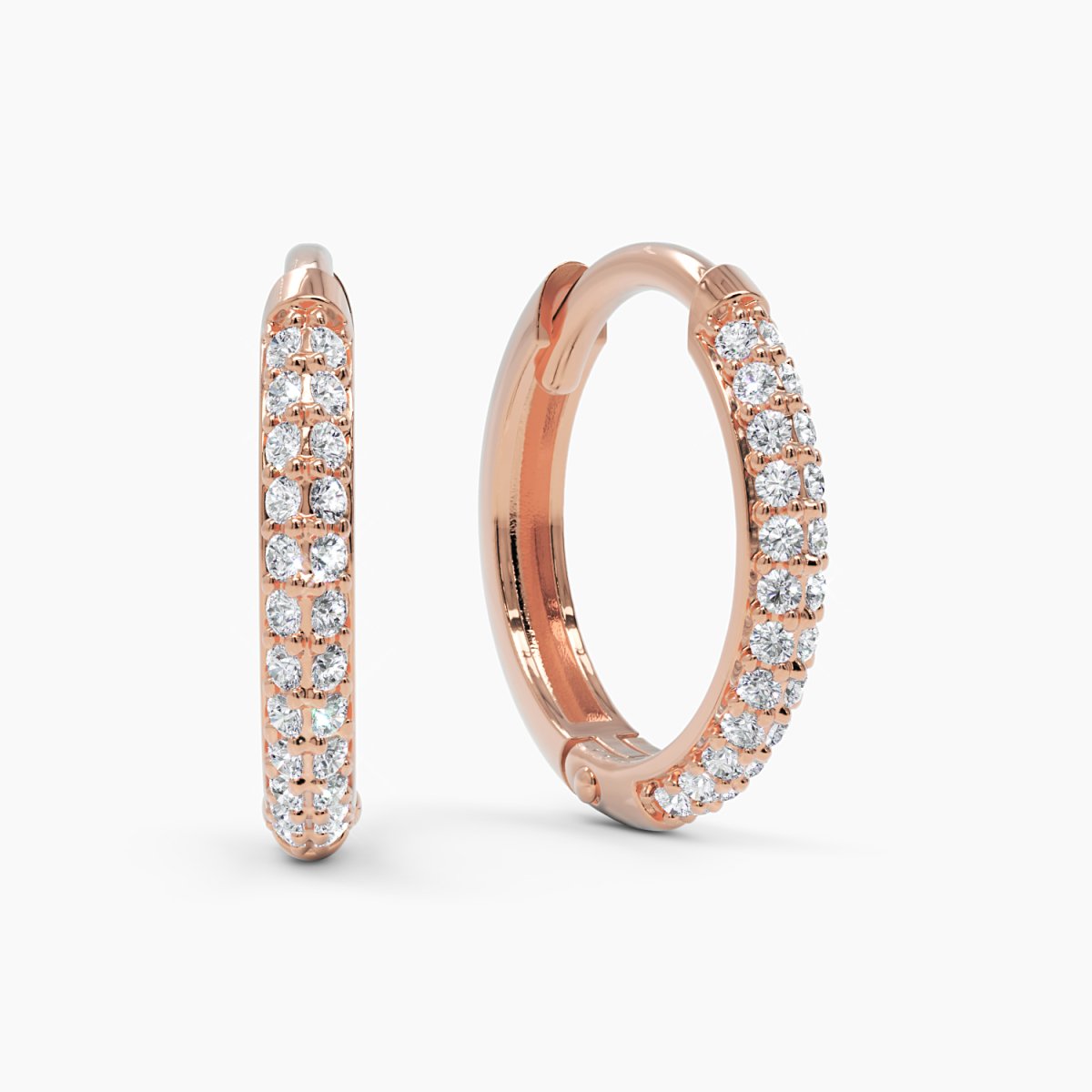 Diamond Pavé Huggie Earrings - Narcissus