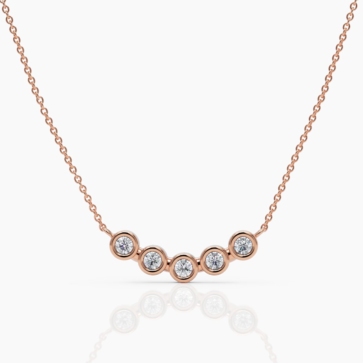 Diamond Bezel Bar Necklace - Narcissus