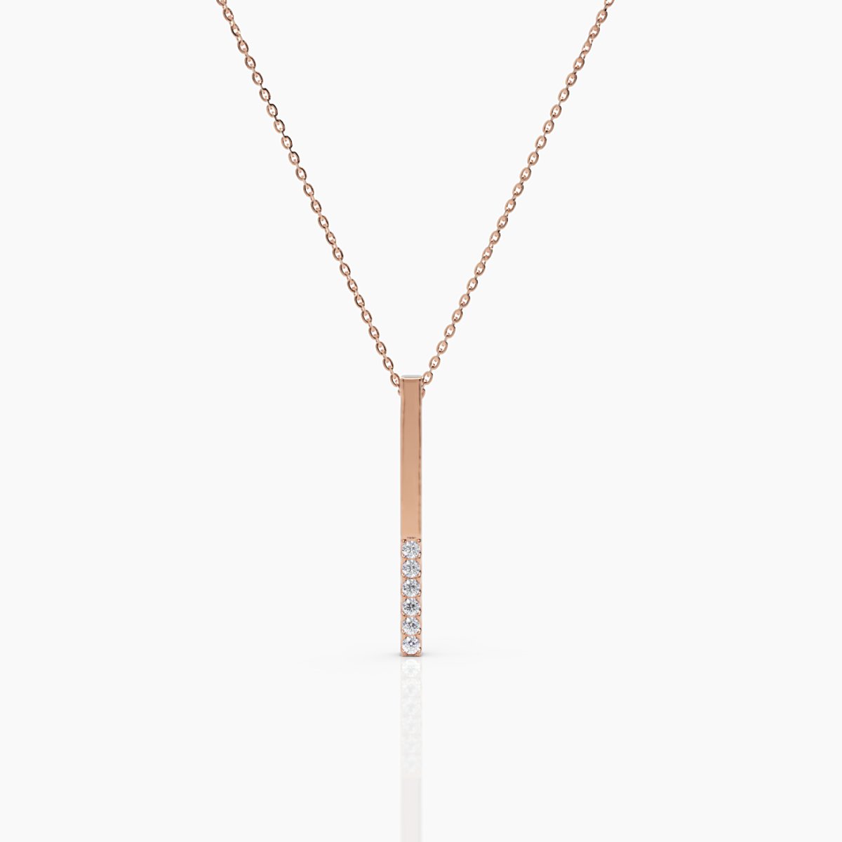 Vertical Diamond Bar Necklace - Narcissus