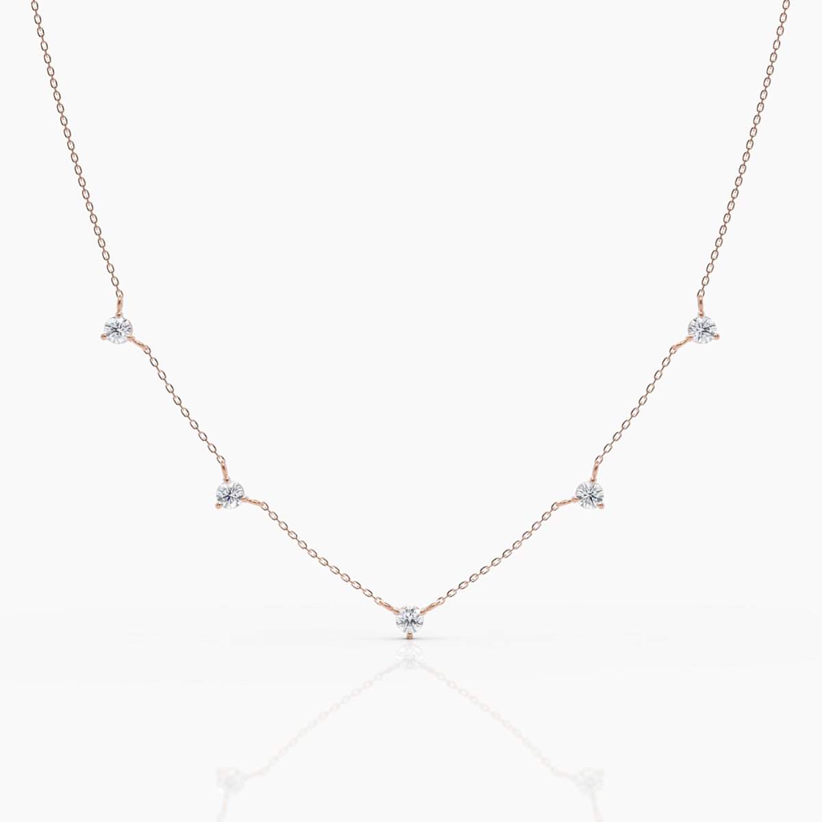 Gold Diamond Station Necklace I - Narcissus