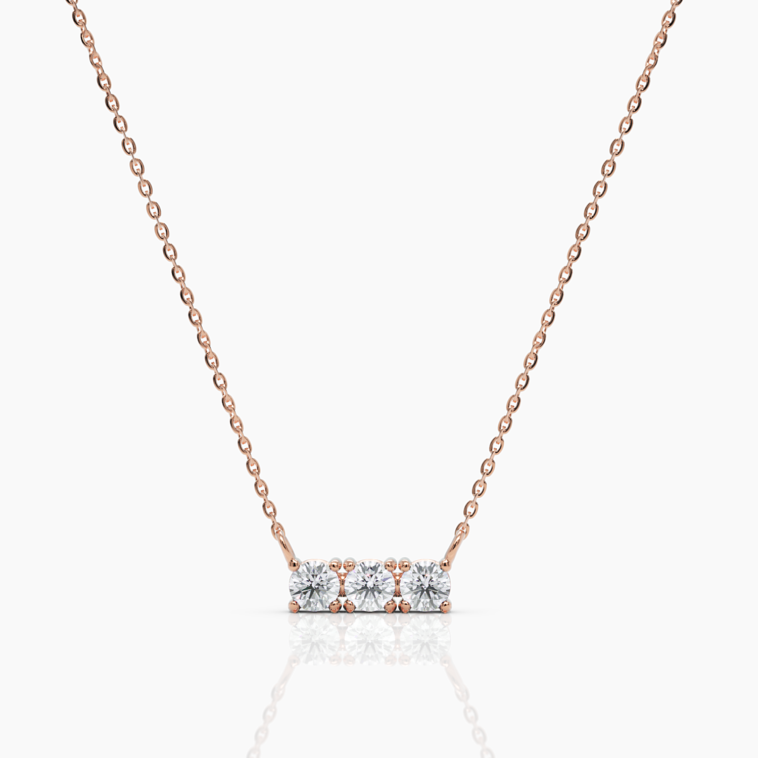 Trio Stone Diamond Necklace