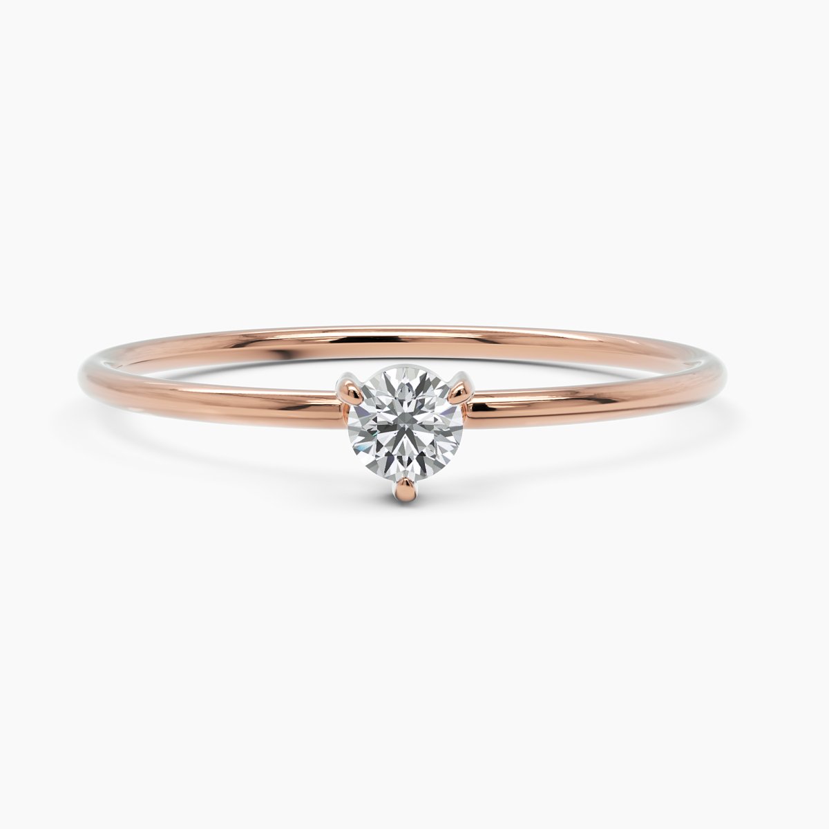 Thin Solitaire Diamond Ring - Narcissus