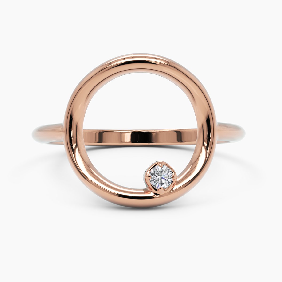 Gold Circle Diamond Ring - Narcissus