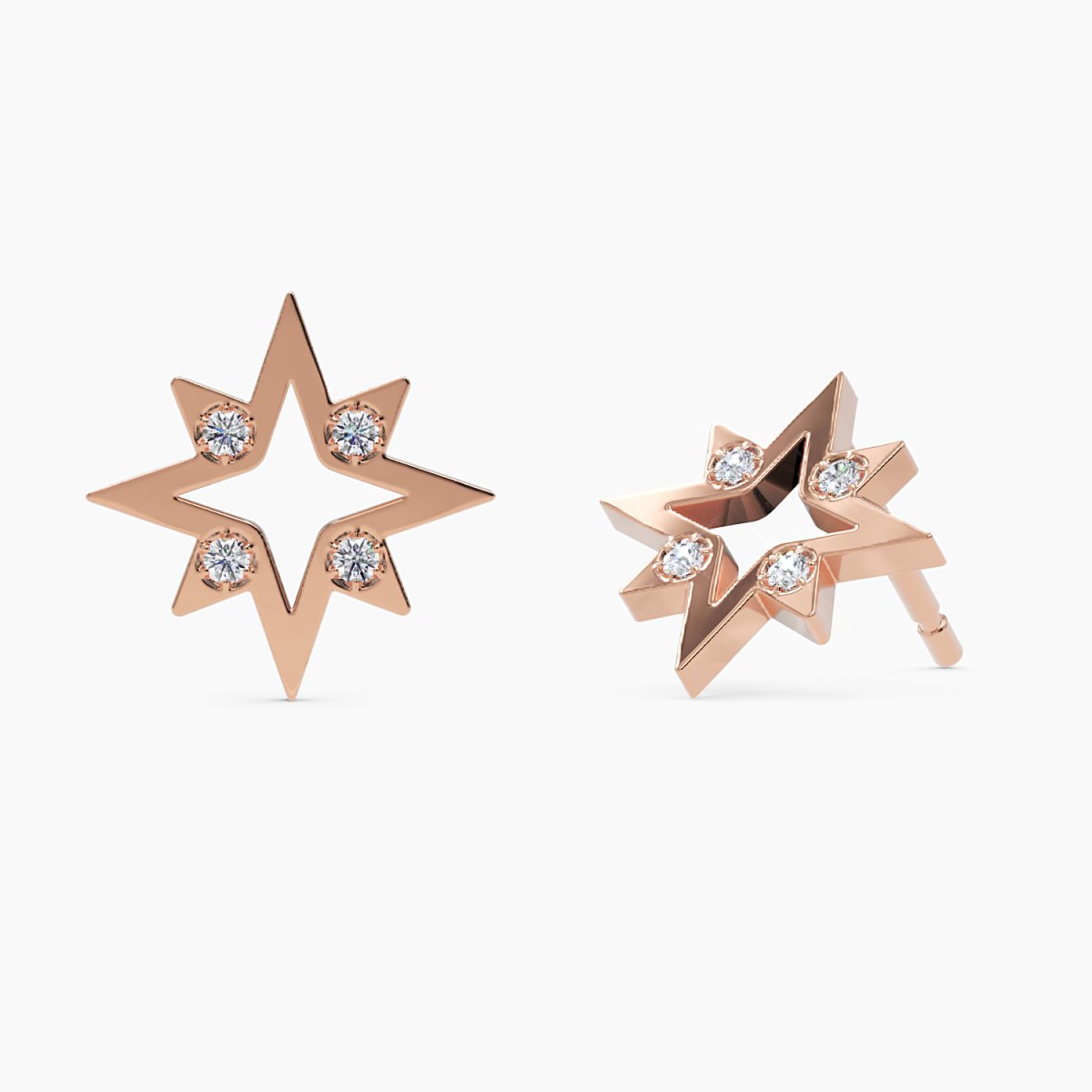 Diamond North Star Earrings - Narcissus