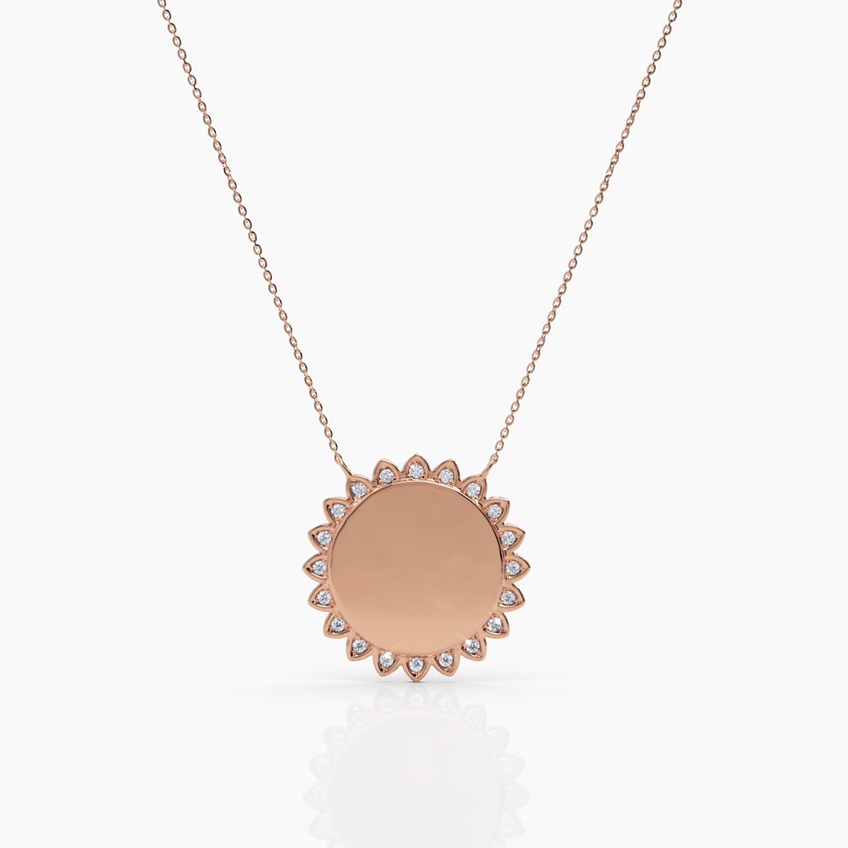 Engravable Sun Disc Necklace - Narcissus