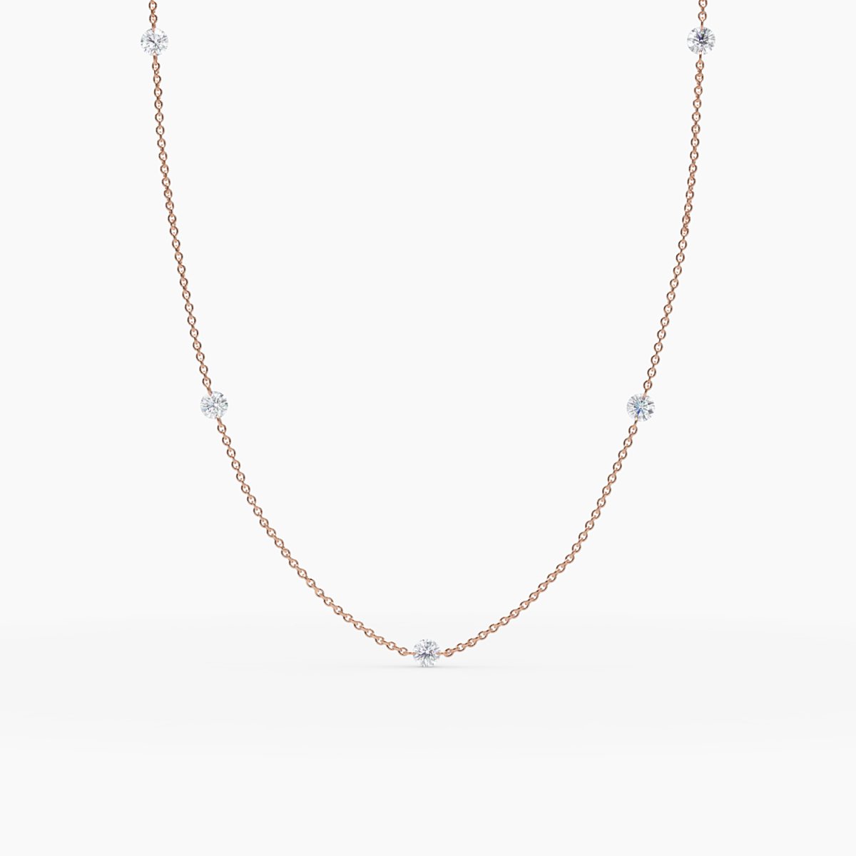 Nude Diamond Station Necklace - Narcissus