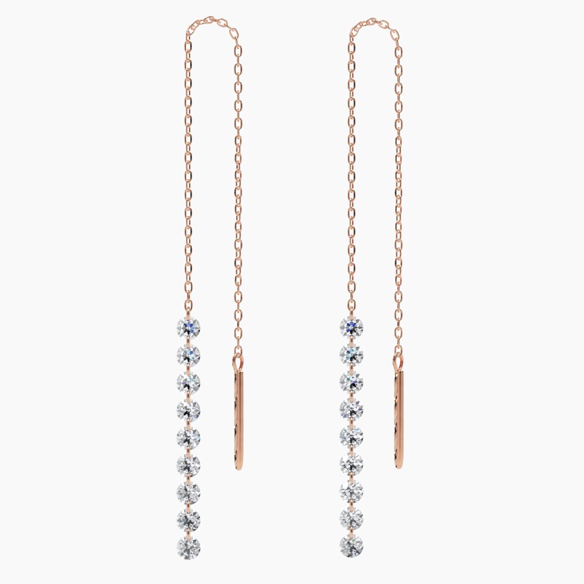 Nude Diamond Threader Earrings in White Gold - Narcissus