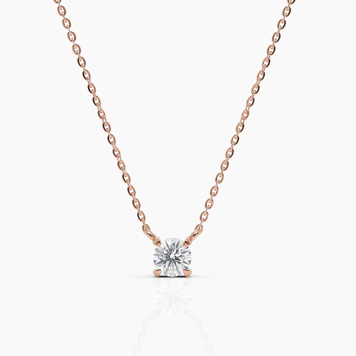 Single Diamond Solitaire Necklace - Narcissus