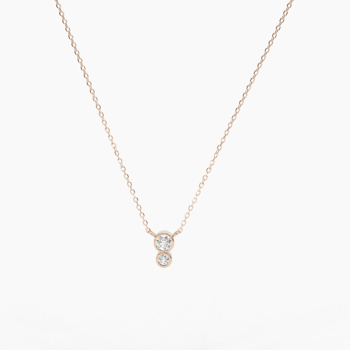 Two Bezel Diamond Necklace - Narcissus