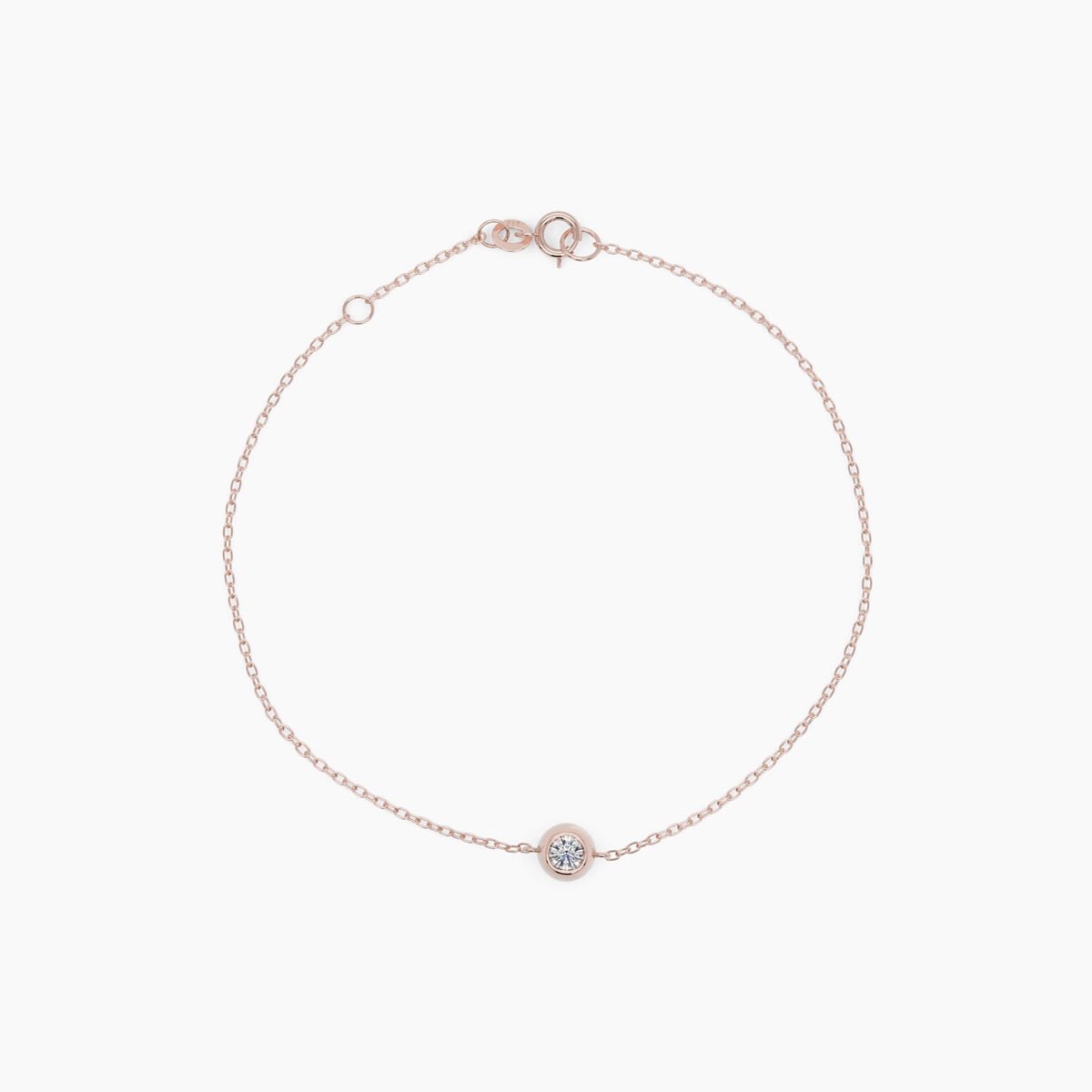 Two-Sided Diamond Bezel Bracelet in Rose Gold