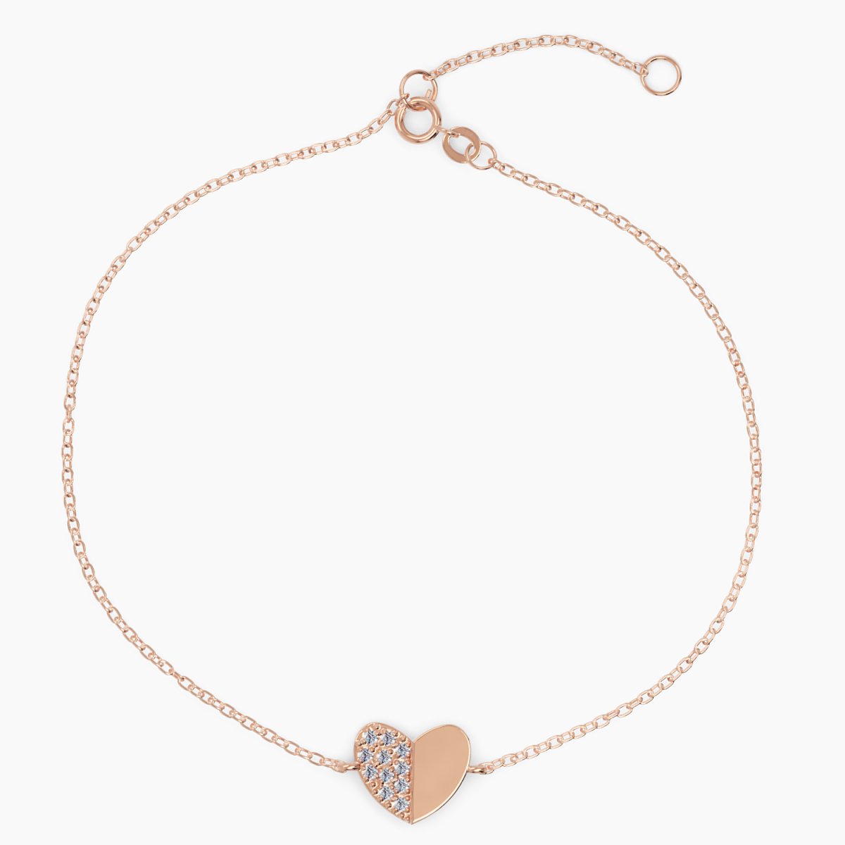 Pavé Diamond Heart Bracelet - Narcissus