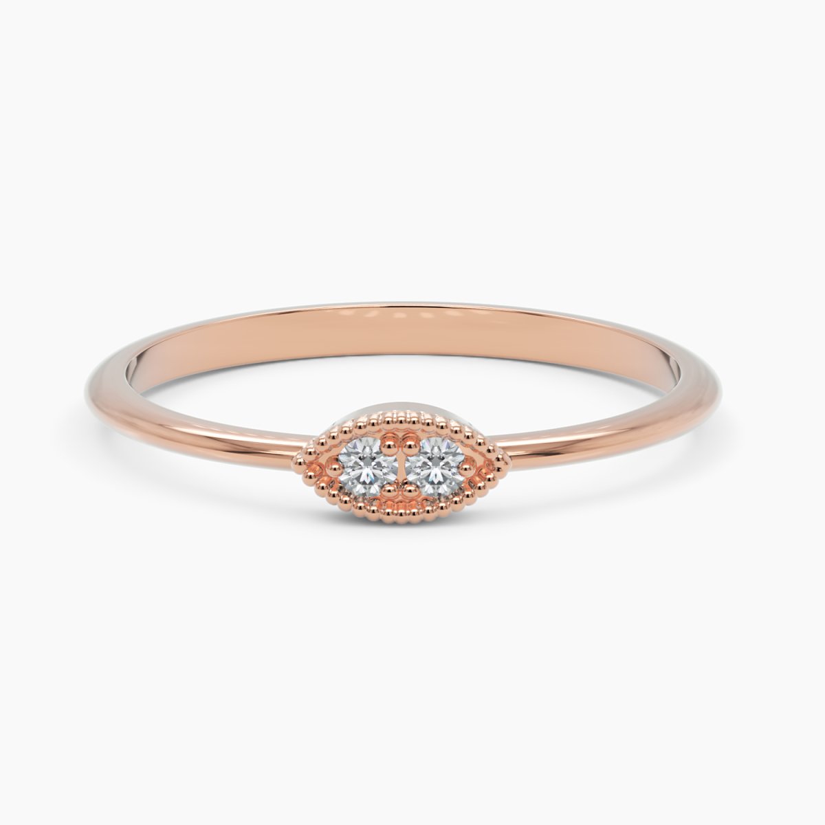 Dainty Milgrain Wedding Band - Narcissus