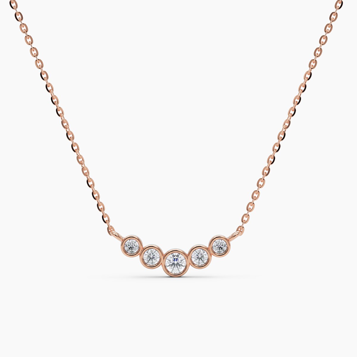 Dainty Diamond Bezel Bar Necklace - Narcissus