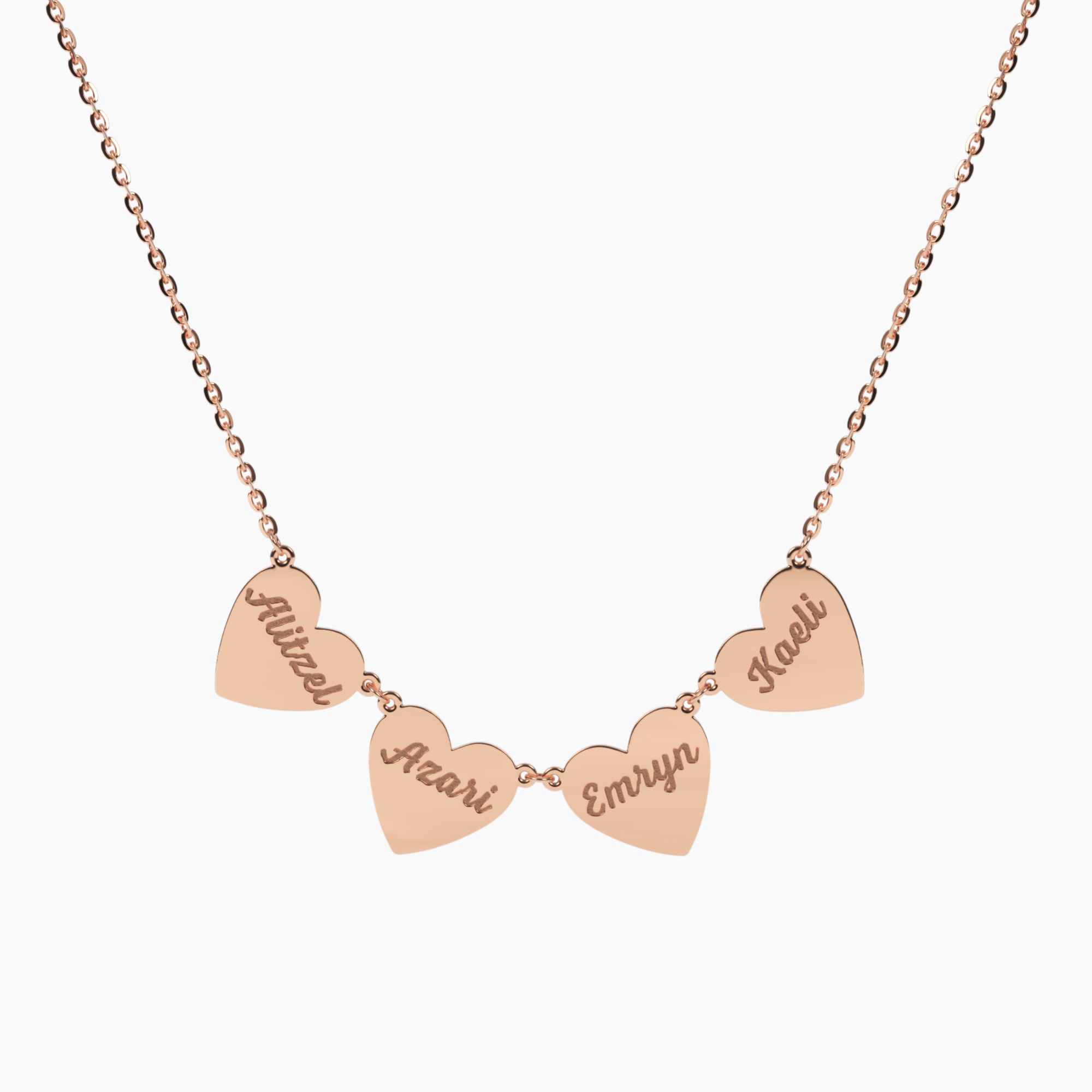 Multi-Heart Engravable Necklace - Narcissus