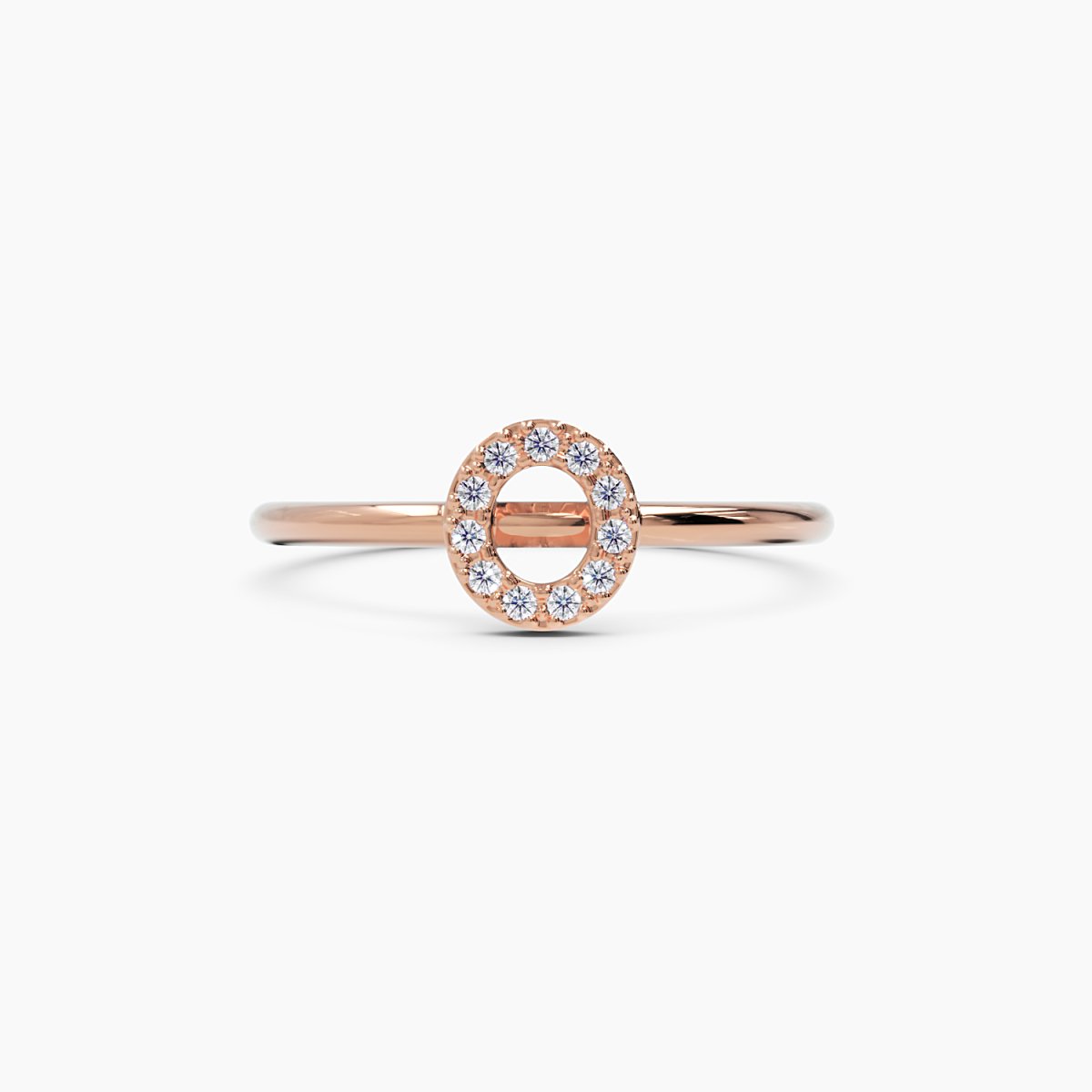 Diamond Initial O Ring - Narcissus