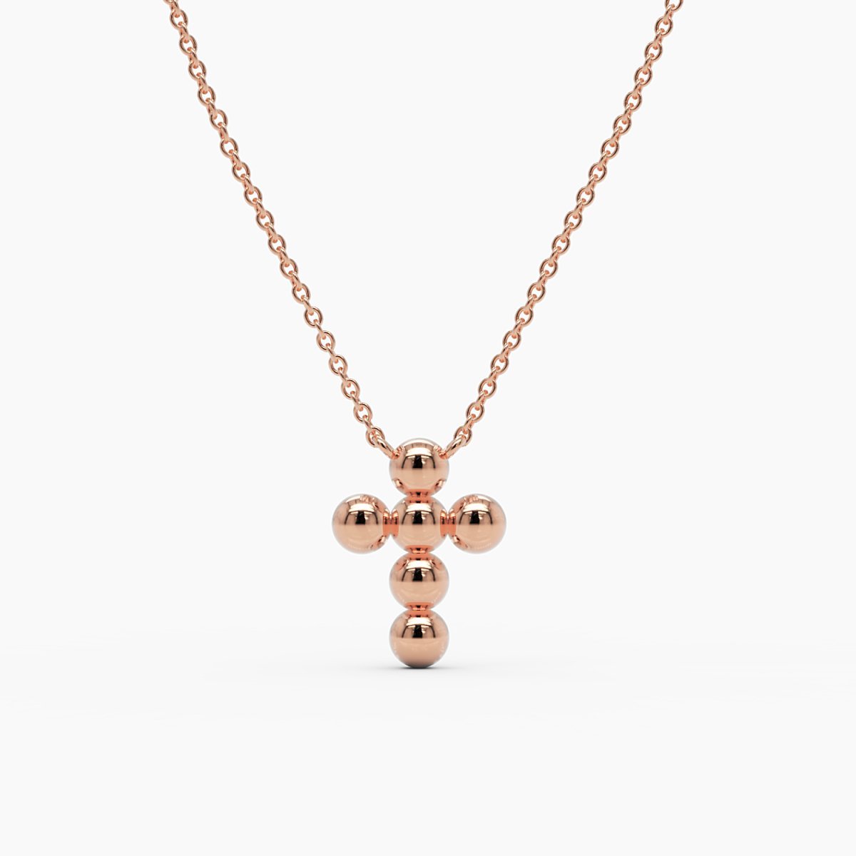 Bubble Cross Necklace in White Gold - Narcissus