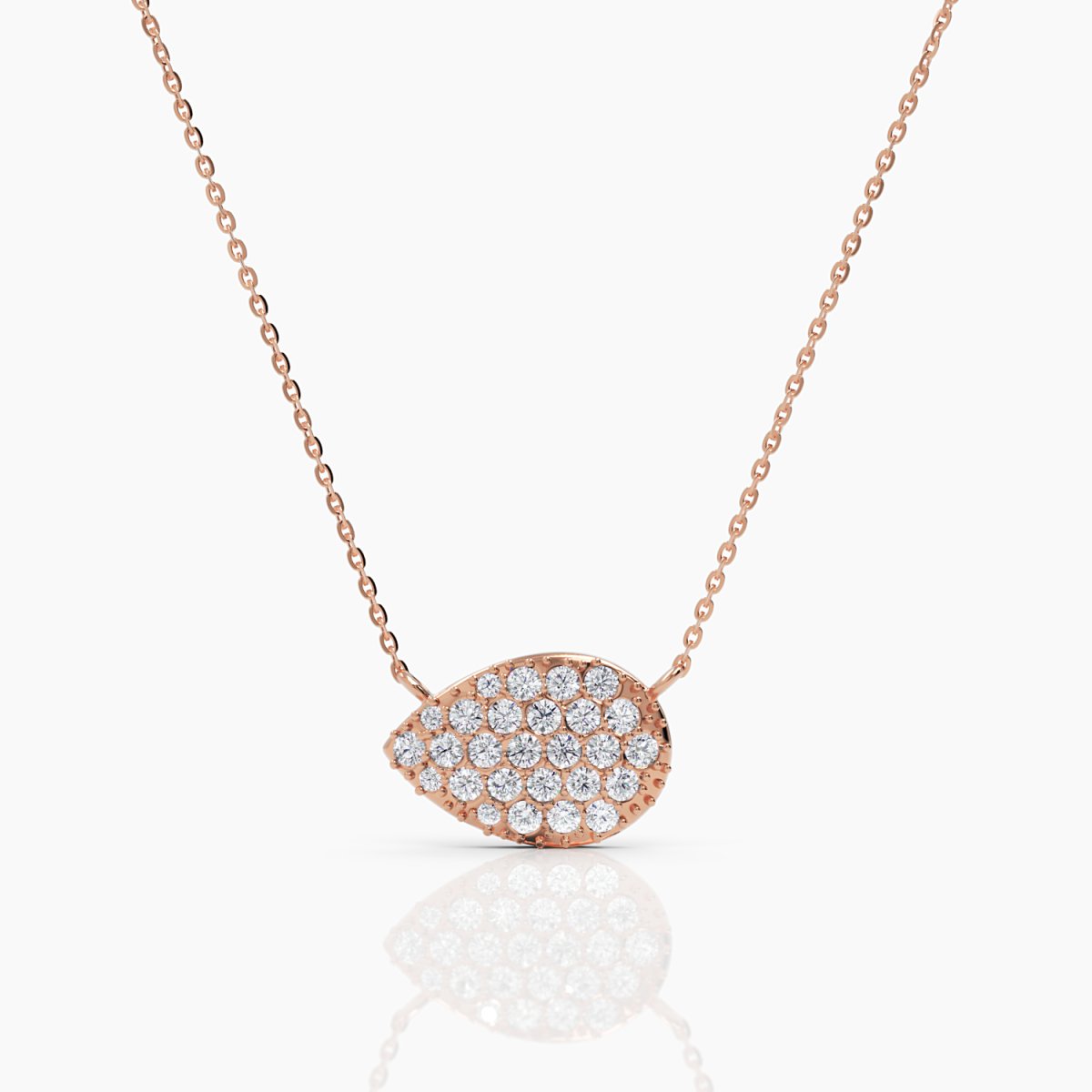 Diamond Pear Pavé Necklace - Narcissus