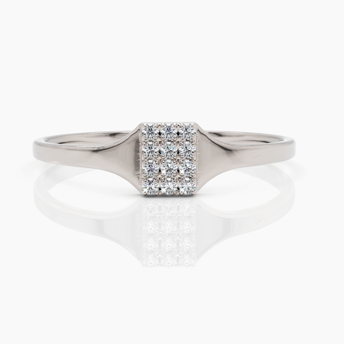 Rectangular Pavé Diamond Ring - Narcissus