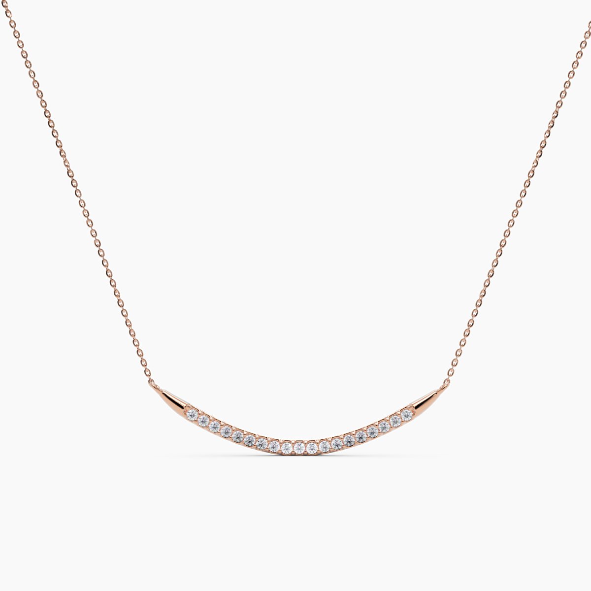 Curved Bar Diamond Necklace - Narcissus