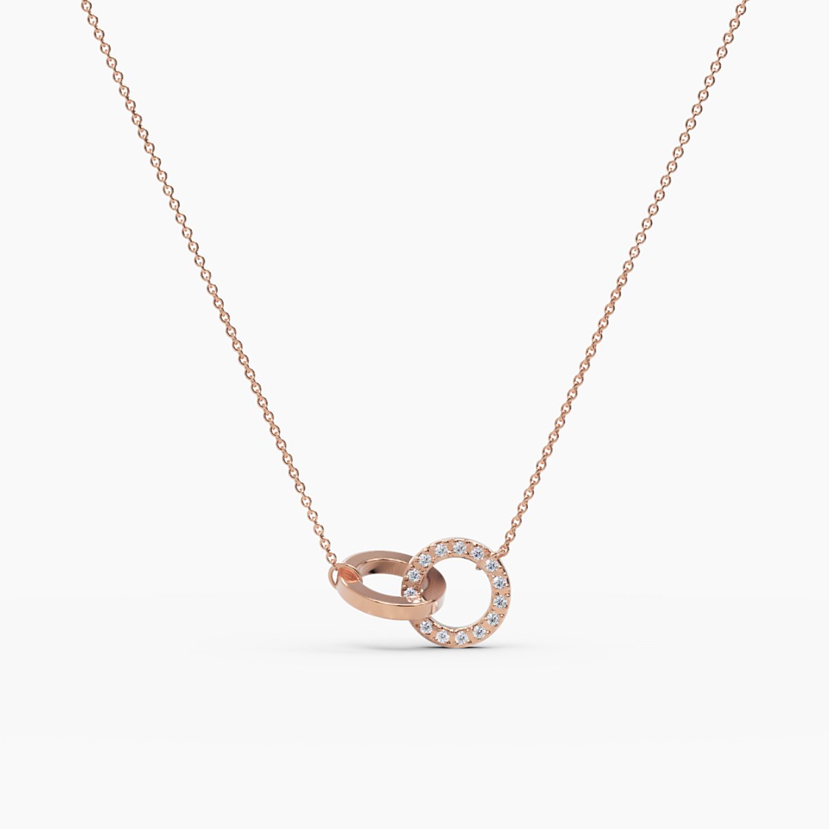 Diamond Double Circle Necklace - Narcissus