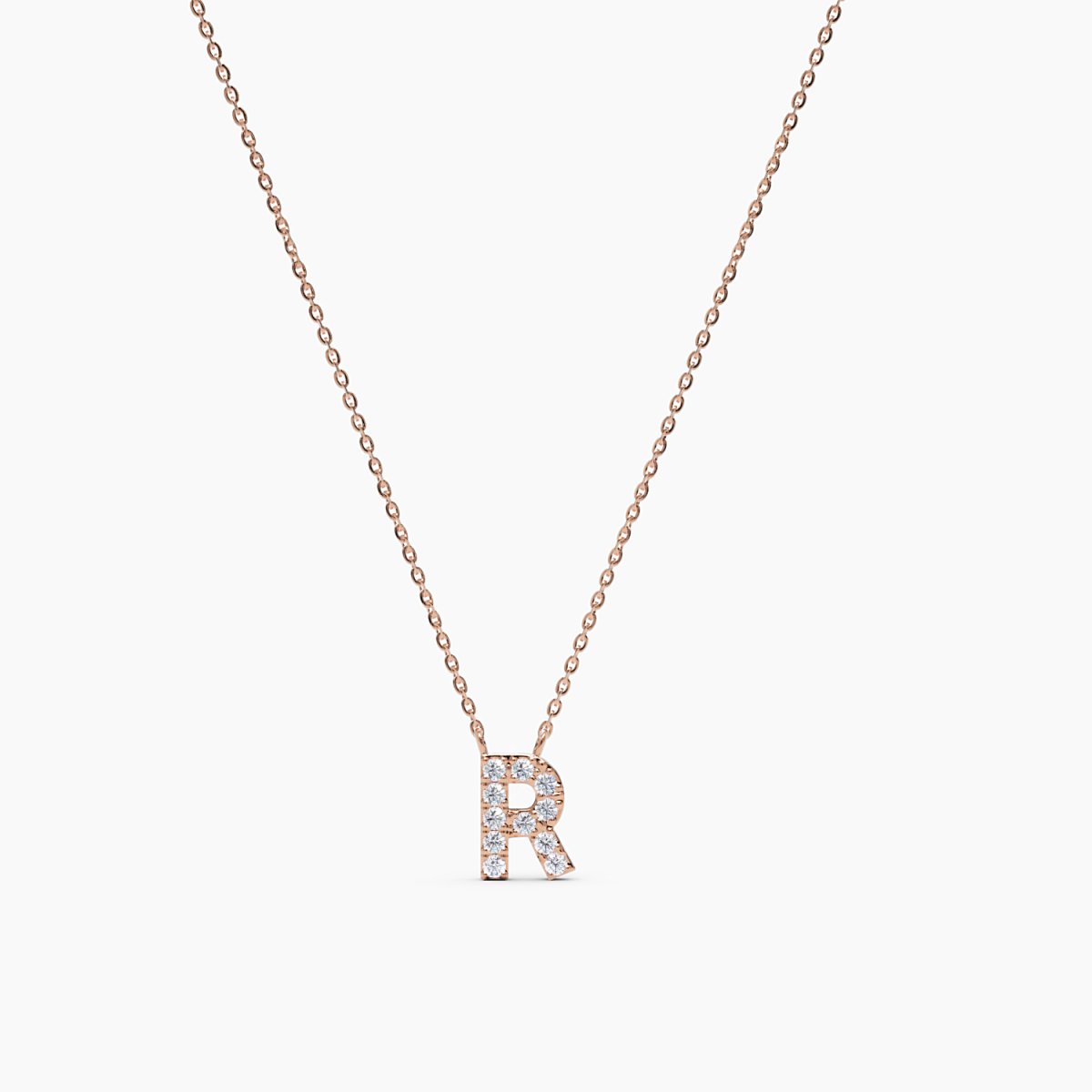 Diamond Initial R Necklace - Narcissus