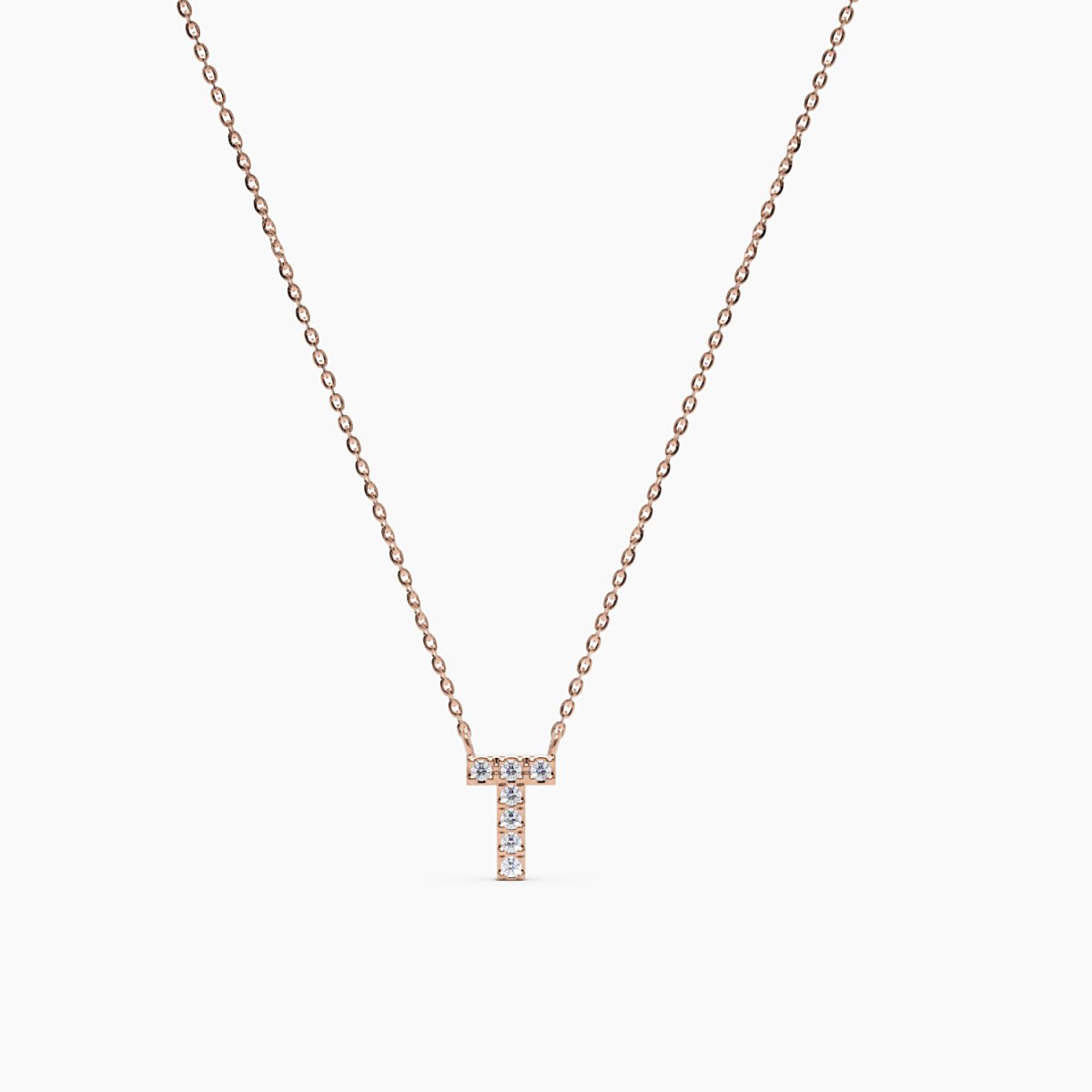 Diamond Initial T Necklace - Narcissus