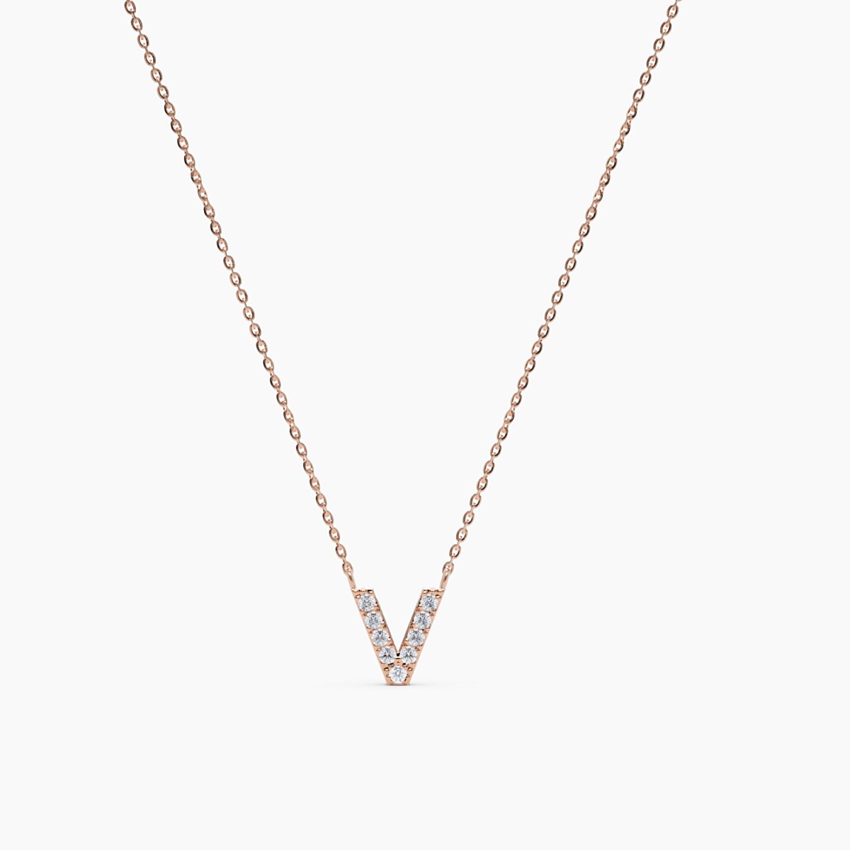 Diamond Initial V Necklace - Narcissus