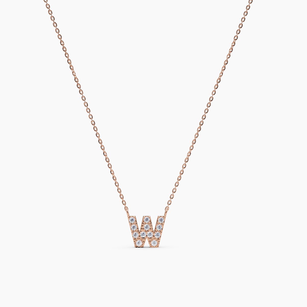 Diamond Initial W Necklace - Narcissus