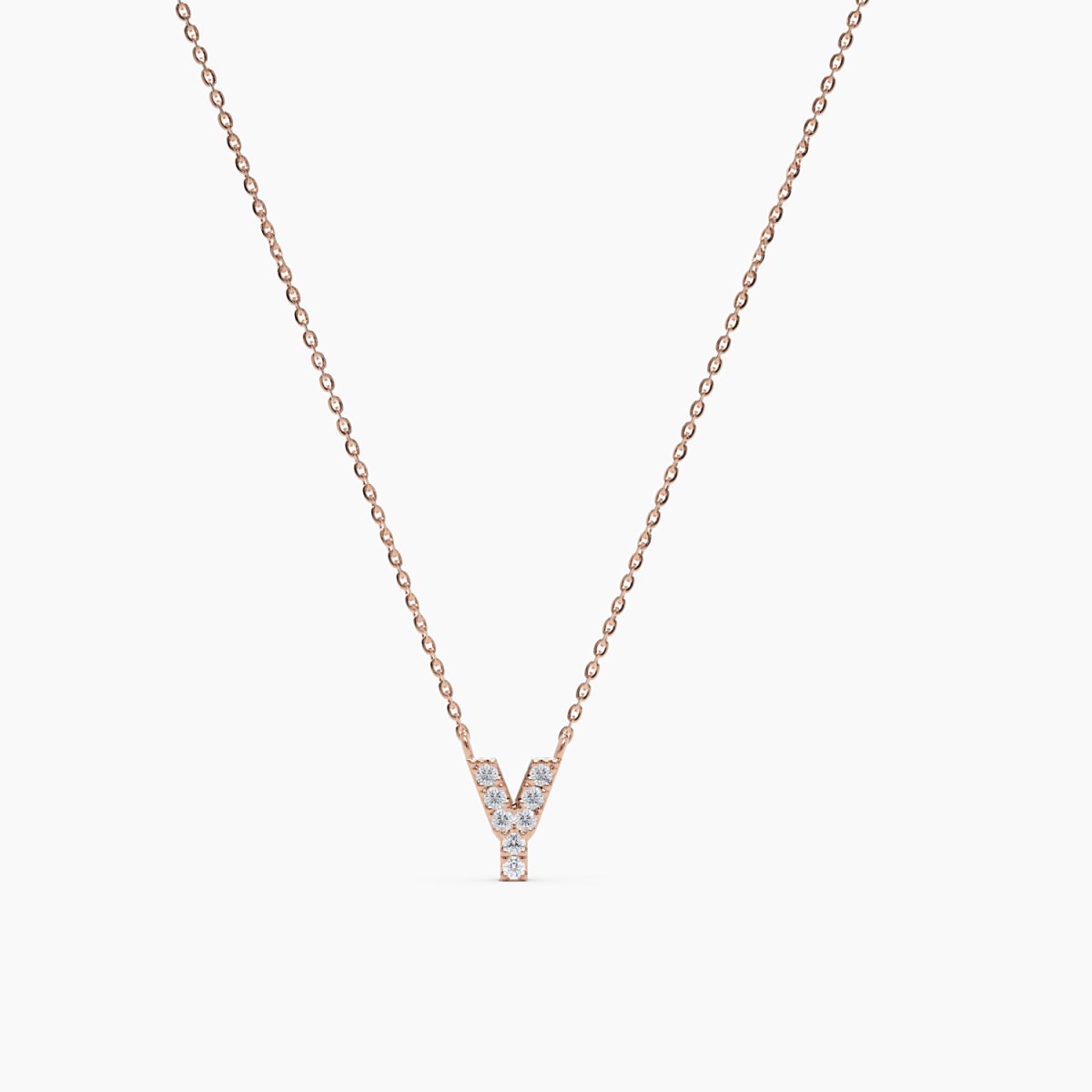 Diamond Initial Y Necklace - Narcissus