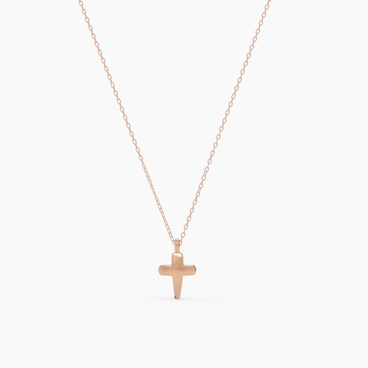 Dainty Cross Necklace in White Gold - Narcissus