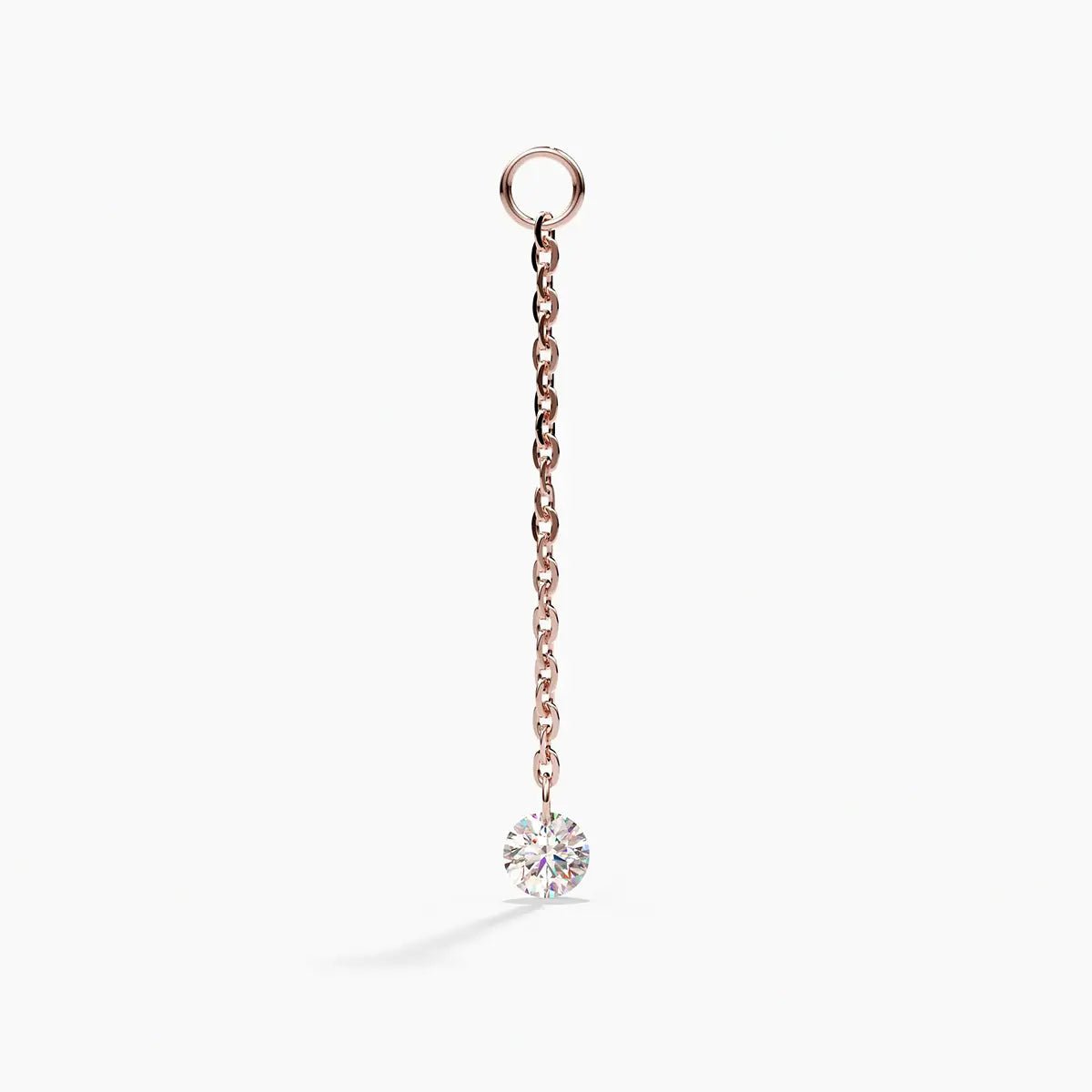 Earring Chain Charm with Diamond in Rose Gold - Narcissus