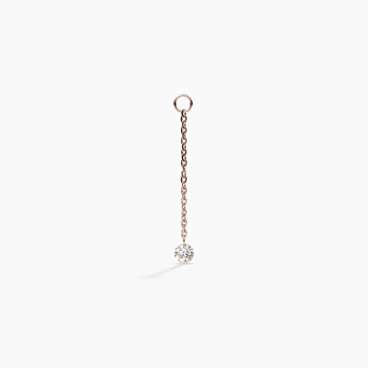 Earring Chain Charm with Diamond in Rose Gold - Narcissus