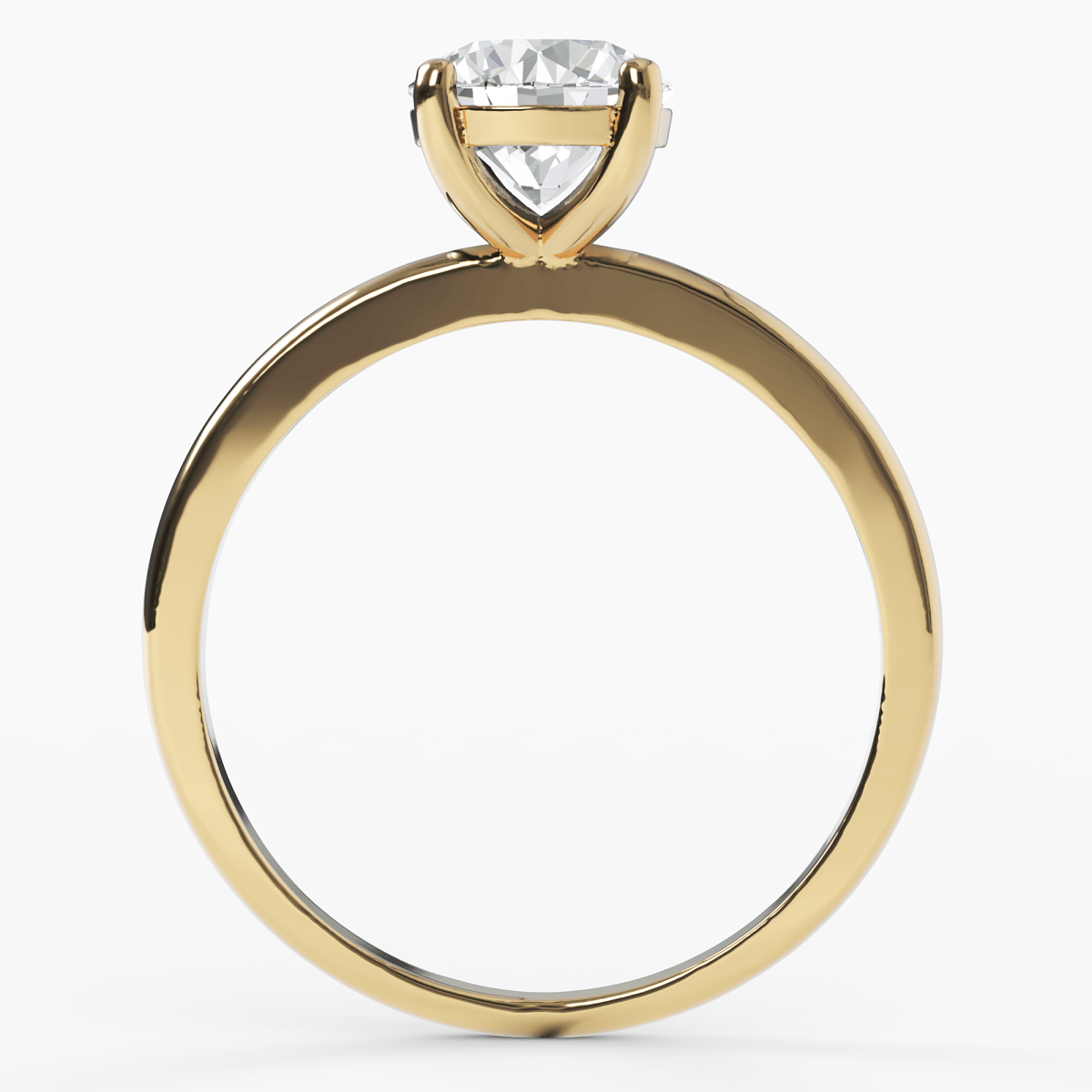 Round Diamond Solitaire Band Ring - Narcissus