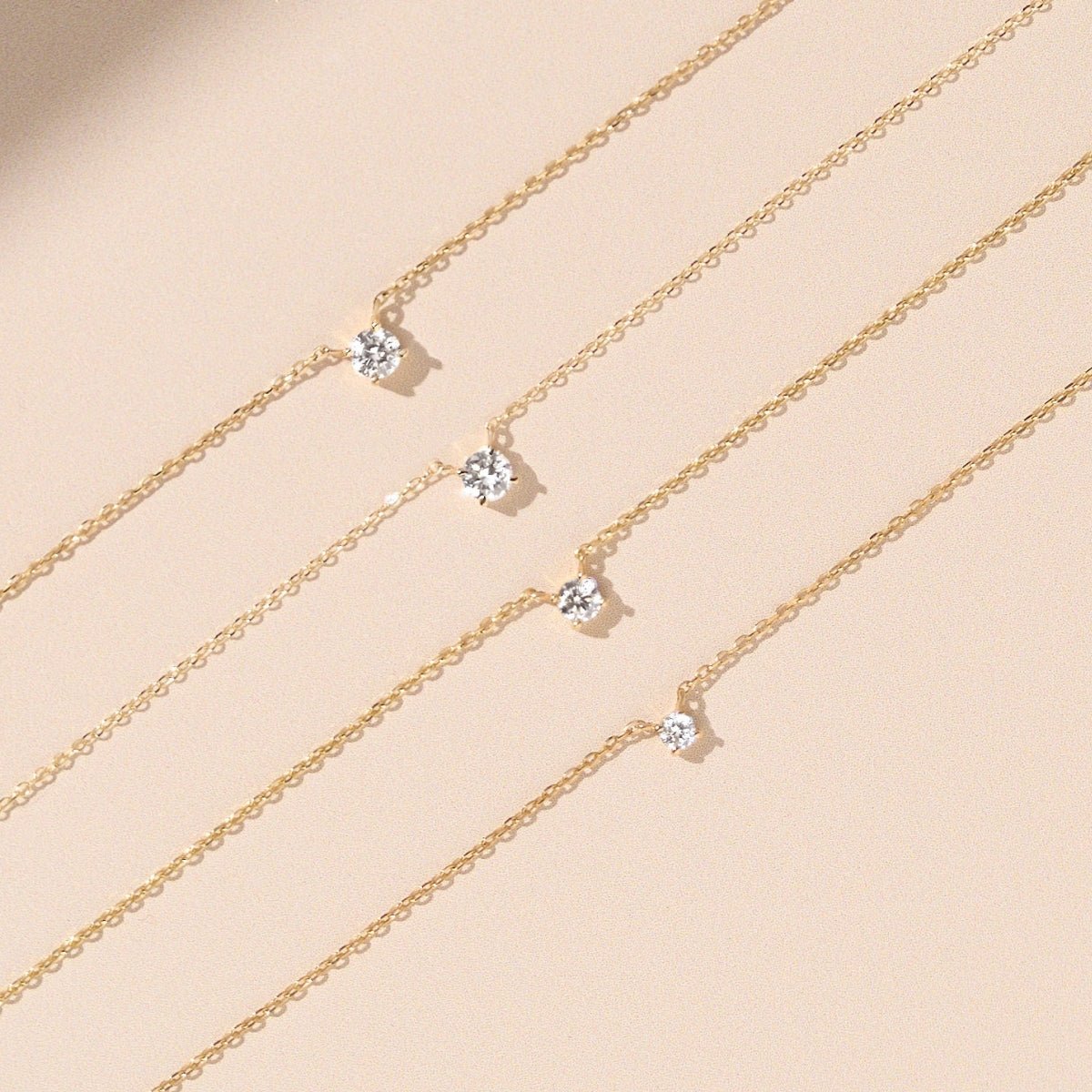 Single Diamond Solitaire Necklace - Narcissus