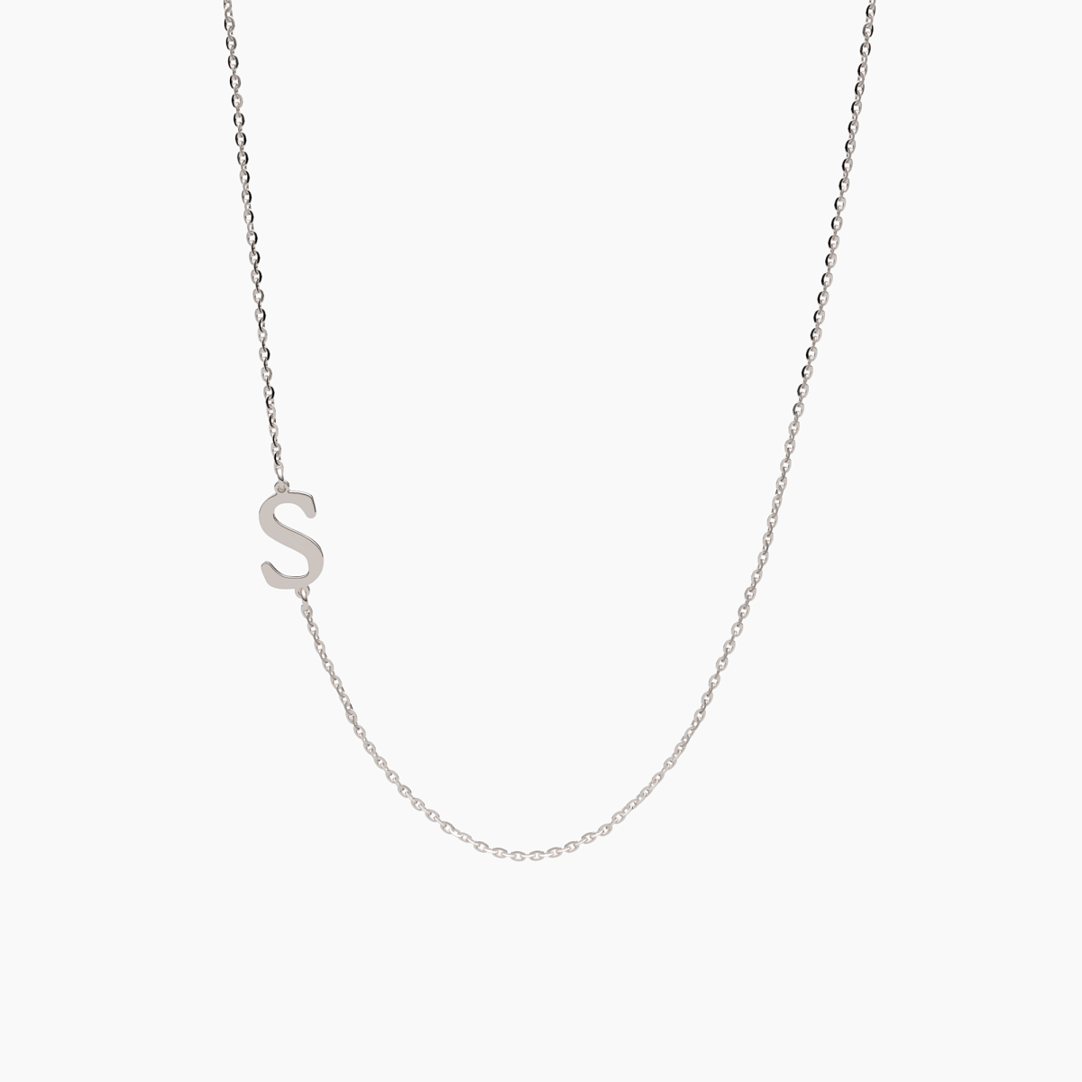 Single Initial Off - Center Necklace - Narcissus