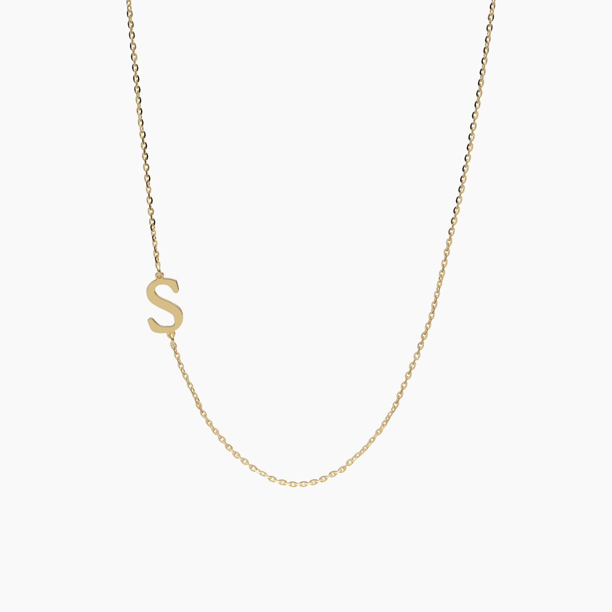 Single Initial Off - Center Necklace - Narcissus